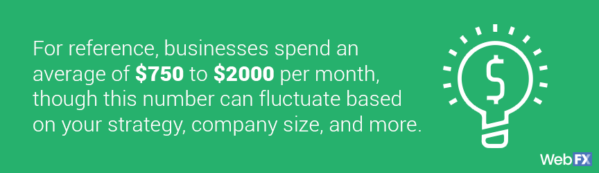 企业平均每月花费750到2000美元在SEO公司的服务上
