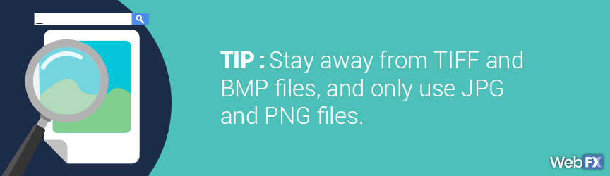 提示，避免使用TIFF和BMP文件，使用JPG和PNG文件