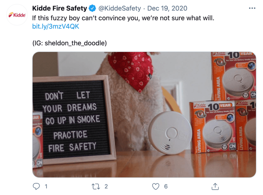 Kidde消防安全twitter帖子