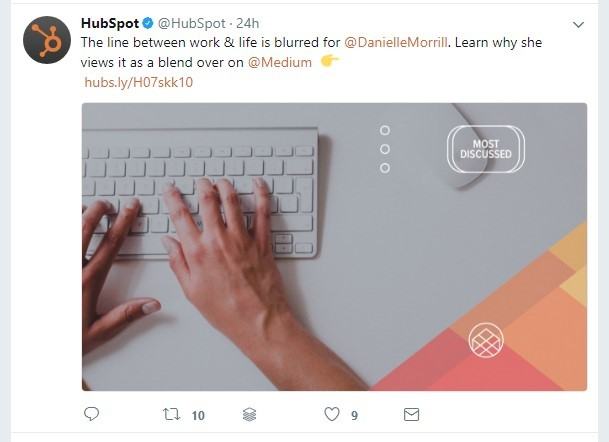 hubspot推特的截图
